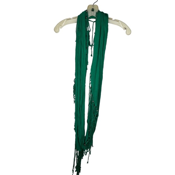 Steve Madden Green Fringe‎ Infinity Scarf - Picture 1 of 7